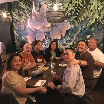 Bayan Ko - Community/party table, look st the back wall with a beautiful painted wall... - Cuban Near Me - Chicago, Illinois