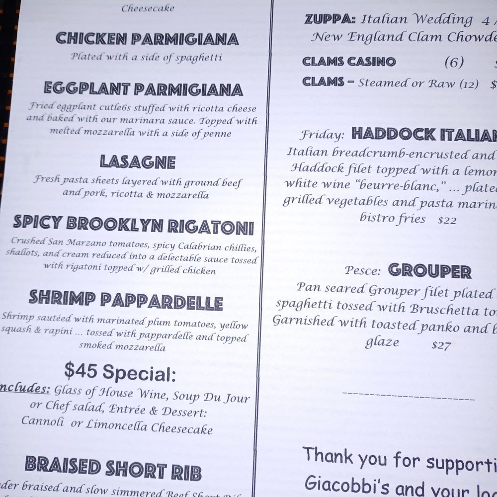 Restaurant week. Menu +