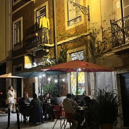 Outside at night