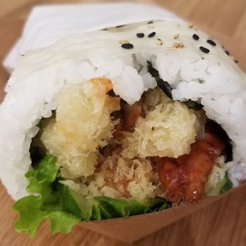Pocket Sushi - Depicts the typical size of a pocket sushi.   Most may require two orders to feel completely satisfied. - Sushi Bars Near Me - Pleasanton, California