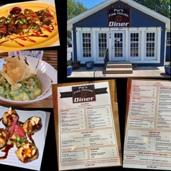 PW’S Firehouse Diner - Top picture, jalapeño poppers, middle picture, chicken pot, pie, bottom picture, sausage, stuffed mushrooms