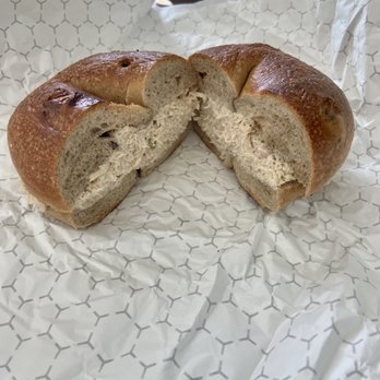 Manhattan Bagel - Tuna Bagel on Cinnamon Raison Bagel - Bagels Near Me - Roseland, New Jersey