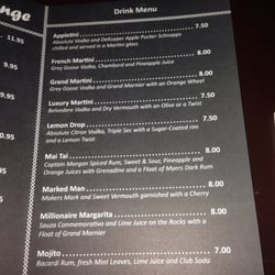 Vintage Lounge - Drink menu from many years ago. The prices are at least double now. The happy hour is where it's at.