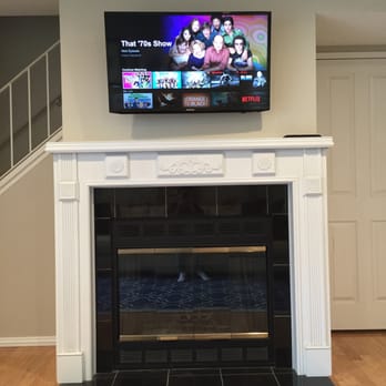 AAA Pacific Electric - Finished TV mount above fireplace - Electricians Near Me - Mission Viejo, California AAA Pacific Electric - Finished TV mount above fireplace - Electricians Near Me - Mission Viejo, California