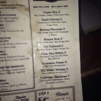 Thirsty Crow - Hh menu 4/3/15 - Cocktail Bars Near Me - Los Angeles, California