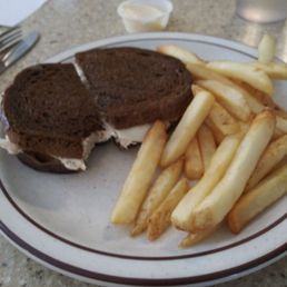 Grilled cheese and tuna w fries Grilled cheese and tuna w fries