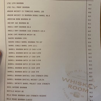 Clark & Bourbon - Page 1 of Bourbon menu - Whiskey Bars Near Me - St Louis, Missouri