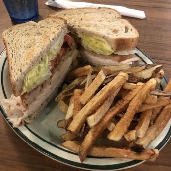Olde School Deli - Buffalo Chicken Club Sandwich with a side of hand cut fries. - Delis Near Me - Canaan, Connecticut