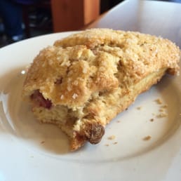 White chocolate raspberry scone (after a bite was taken!)
