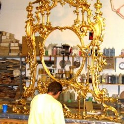 Fred Woodall Repair Service - 18th Century English Carved Gilt-wood mirror with Ho-Ho Birds