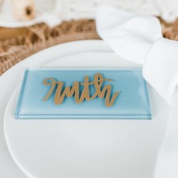 Amanda Reid Designs - Custom Calligraphy Gold Escort Name Placement Tile Cards