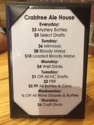Menu photo 8 Crabtree Ale House Raleigh, NC Menu photo 8 Crabtree Ale House Raleigh, NC