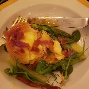 The Lobby - Kataifi Fried Egg with Serrano Ham that's partly eaten - Coffee & Tea Near Me - Hong Kong, HK