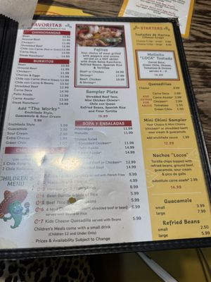 Menu photo 2 El Molinito Oro Valley, AZ