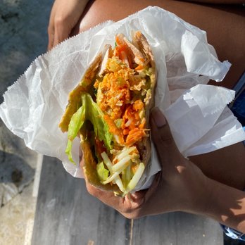The Last Carrot - Chicken Salad Pita YUM! (Get it with the green sauce, even better!) - Vegetarian Near Me - Miami, Florida The Last Carrot - Chicken Salad Pita YUM! (Get it with the green sauce, even better!) - Vegetarian Near Me - Miami, Florida