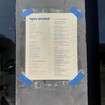 Eyes Peeled Coffee - Outdoor menu - Coffee & Tea Near Me - Los Angeles, California Eyes Peeled Coffee - Outdoor menu - Coffee & Tea Near Me - Los Angeles, California