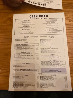 Menu photo 7 Open Road - Rosslyn Arlington, VA