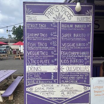 Papi's Taco's - Menu - Tacos Near Me - Kahuku, Hawaii Papi's Taco's - Menu - Tacos Near Me - Kahuku, Hawaii