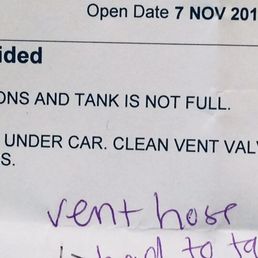 after cont'd - $100 service charge for spider web removal from fuel line
