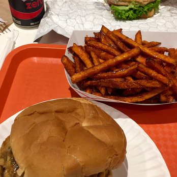 Lee's Burgers - Turkey burger (upper right side), Honey Glazed Sweet Potato Fries, Portabella Burger (extra meat patty added) - Burgers Near Me - Brookline, Massachusetts Lee's Burgers - Turkey burger (upper right side), Honey Glazed Sweet Potato Fries, Portabella Burger (extra meat patty added) - Burgers Near Me - Brookline, Massachusetts
