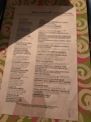 Menu photo 4 Bili Restaurant Vieques, PR