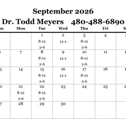Cave Creek Chiropractic - Corrected September Adjusting Hours