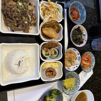 Jang Su Jang - Entire box lunch.  Way to much to eat but very satisfying and dinner tonight as well - Korean Near Me - Duluth, Georgia