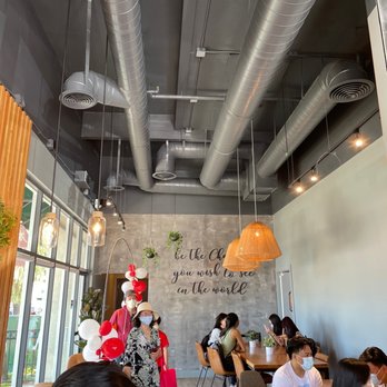7 Leaves Cafe - Busy with the grand opening. Cute interior! - Bubble Tea Near Me - Campbell, California