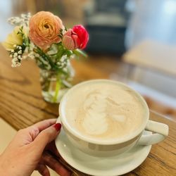 Cultivate Coffee and Flowers - Hot chocolate on this chilly April afternoon.