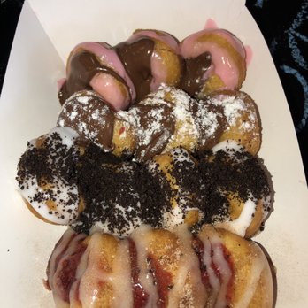 BB'S Baby Donuts - We got the cherry pie, cookies n cream, chocolate covered strawberry, and a Nutella one. So delish! - Donuts Near Me - Western Springs, Illinois