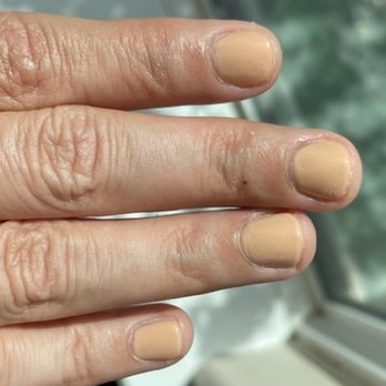 Neon Nails - Nail polish stopped short of the end of the nail (cuticle end of the nail) - Nail Salons Near Me - Houston, Texas