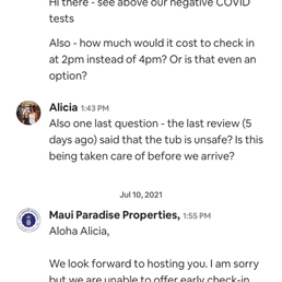 Reporting of the tub on 7/9, told 7/10 they are having it fixed by check in on 7/13 Reporting of the tub on 7/9, told 7/10 they are having it fixed by check in on 7/13