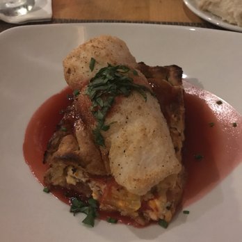 Cola's - Perfectly cooked halibut with tomato pie underneath. Excellent dish! - New American Near Me - Columbia, South Carolina
