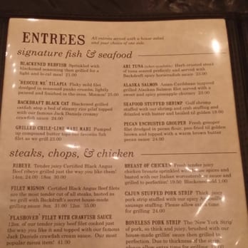 Backdraft Restaurant & Bar - Menu entrees - Bars Near Me - Cleveland, Mississippi