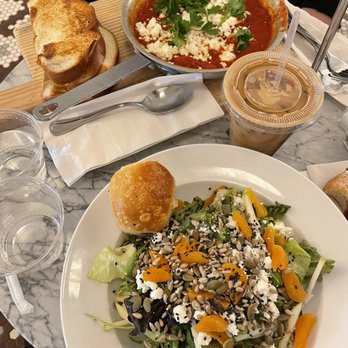 Tatte Bakery & Cafe | Newton Centre - Green and nutty salad, shakshouka - Coffee & Tea Near Me - Newton, Massachusetts
