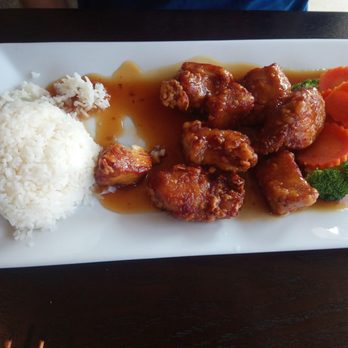 Blu Jasmine Thai Kitchen - Orange chicken with white rice, came with veggies. Generous serving size, definitely had leftovers. - Sushi Bars Near Me - Hudson Oaks, Texas Blu Jasmine Thai Kitchen - Orange chicken with white rice, came with veggies. Generous serving size, definitely had leftovers. - Sushi Bars Near Me - Hudson Oaks, Texas