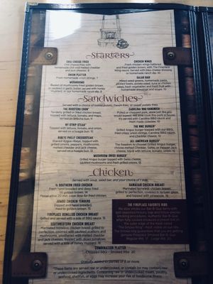Menu photo 7 The Fireplace Restaurant Asheville, NC