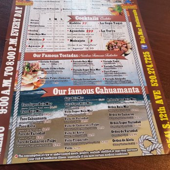 Baja Mar Restaurante - Menu - Seafood Near Me - Tucson, Arizona Baja Mar Restaurante - Menu - Seafood Near Me - Tucson, Arizona