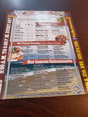Menu photo 6 Baja Mar Restaurante Tucson, AZ Menu photo 6 Baja Mar Restaurante Tucson, AZ