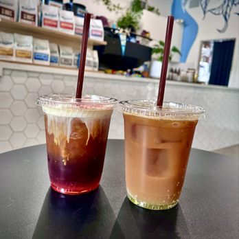 Naysayer Coffee Roasters - Strawberry fields cold brew | honeydew mint E&T (both drinks seasonal offerings) - Coffee Roasteries Near Me - Napa, California