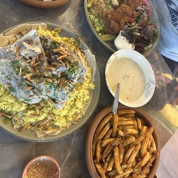 Ayat - Mansaf French Fries Salmon Kebab - Comfort Food Near Me - Brooklyn, New York