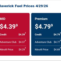 Shell - Fuel Prices at Maverick on 4/29/2026.