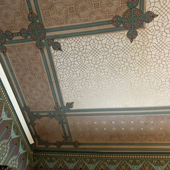 Rockcliffe Mansion - Governess' bedroom ceiling wallpaper - Bed & Breakfast Near Me - Hannibal, Missouri