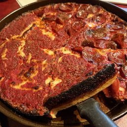 deep dish with caramelized crust deep dish with caramelized crust
