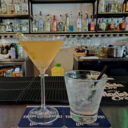 Tito's with splash of sprite & Dirty, dirty martini!!