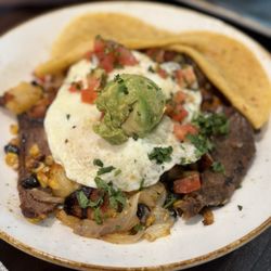 First Watch - Chipotle steak and queso hash