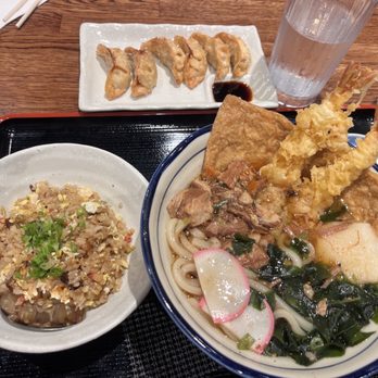 Ringer Hut - Special udon combo with yakimeshi fried rice, and additional side of gyoza - Salad Near Me - Honolulu, Hawaii Ringer Hut - Special udon combo with yakimeshi fried rice, and additional side of gyoza - Salad Near Me - Honolulu, Hawaii