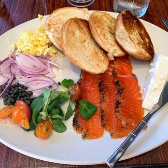 Grace's Table - House Cured Salmon Gravlax with Toasted Bagels - New American Near Me - Napa, California Grace's Table - House Cured Salmon Gravlax with Toasted Bagels - New American Near Me - Napa, California