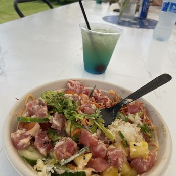 The Gulf - Tuna poke bowl and surfs up cocktail. Both very good!!! - Burgers Near Me - Orange Beach, Alabama The Gulf - Tuna poke bowl and surfs up cocktail. Both very good!!! - Burgers Near Me - Orange Beach, Alabama