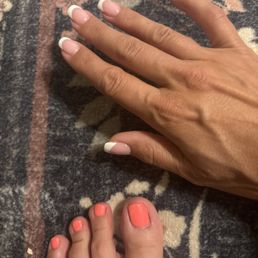 Pedicure and French tip fill Pedicure and French tip fill